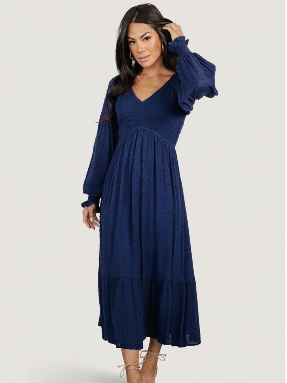 NEVER WORN Baltic Born Lainey Smocked Midi Dress